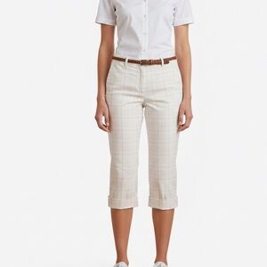 Burberry Golf Light Pink Plaid Chino Capris Size 2